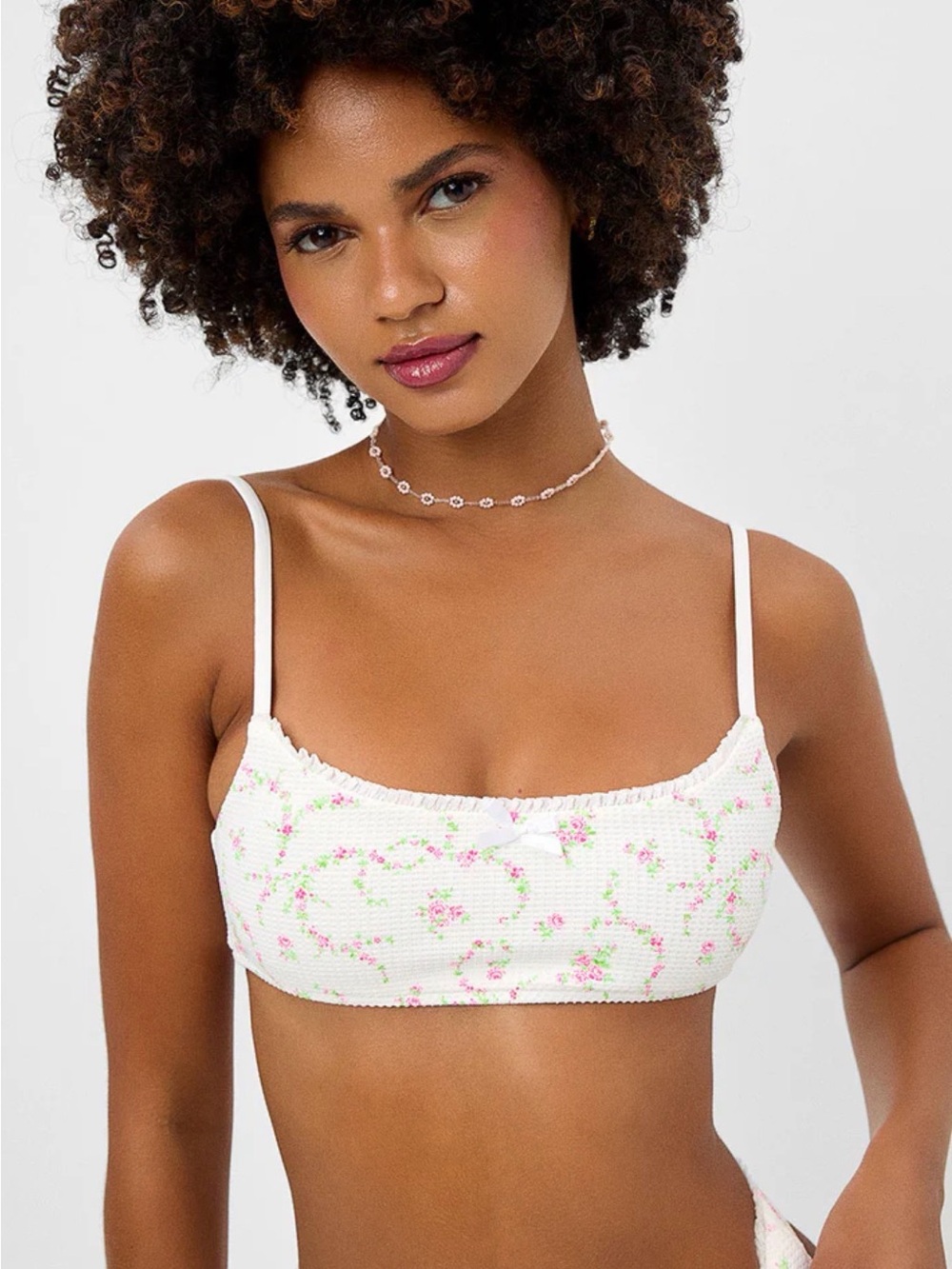 Frankie's Bikinis Dallas Waffle Bralette and Andrea Waffle Mini Skirt - Day Lily